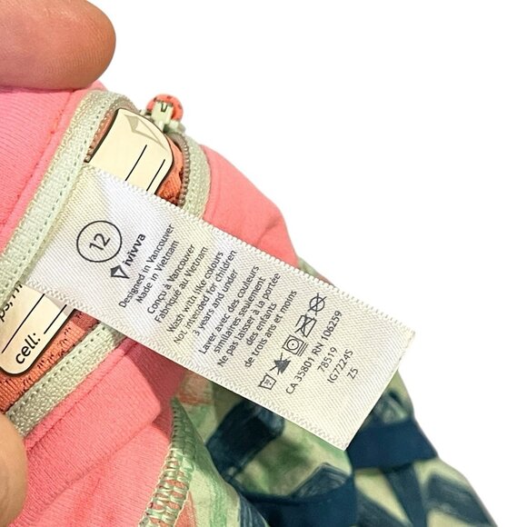 Ivivva Lululemon Girl's‎ Shorts Size 12 Speedy Short Chevron Pink Turquoise Run - Picture 5 of 6